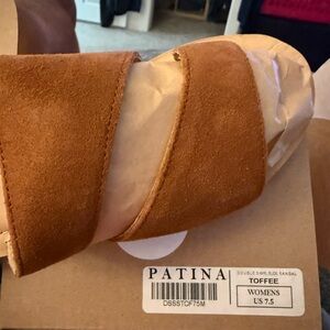 Portland Leather Patina Toffee Suede Sandals